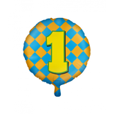Folieballon 1 Jaar Gekleurd 45cm